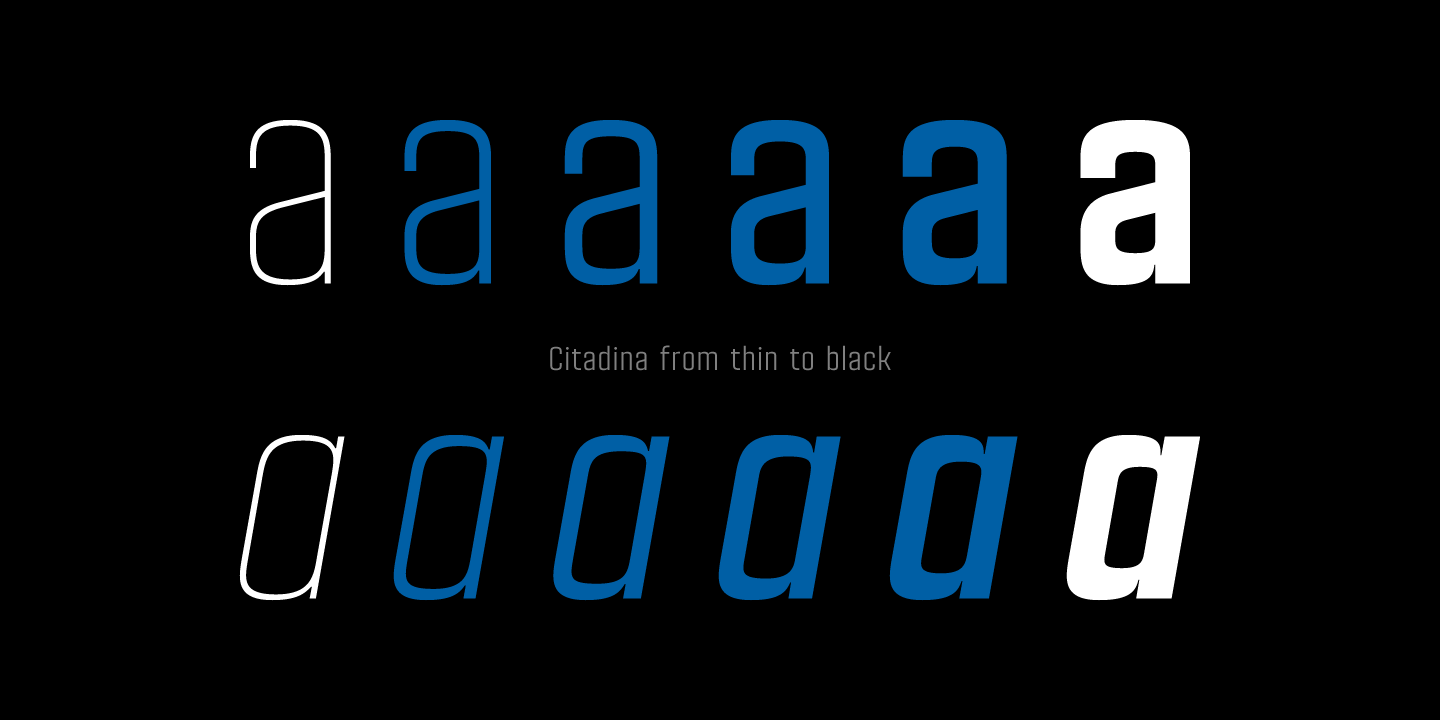 Ejemplo de fuente Citadina Black Italic